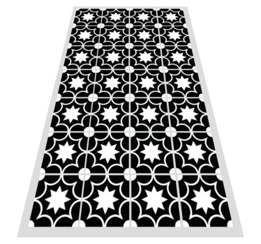 Czarno-białe płytki hidraulic mat - TenStickers