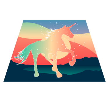 Dywan winylowy dla dziecka magiczna sylwetka jednorożca - TenStickers
