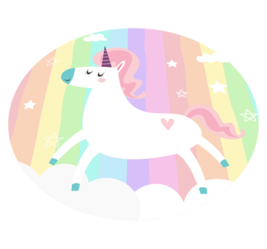Dywan winylowy dla dziecka wystrój tęczy jednorożca - TenStickers