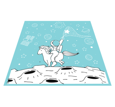 Dywan winylowy z grą motyw kosmicznej przygody - TenStickers