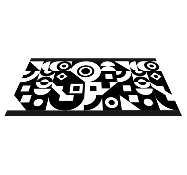 Geometryczny czarno-biały wzór dywan winylowy do kuchni - TenStickers