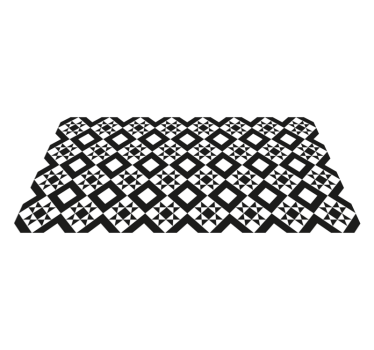 Czarno-biały geometryczny dywan winylowy do kuchni - TenStickers
