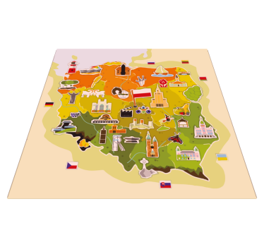 Dywan winylowy Mapa Polski z budynkami  - TenStickers