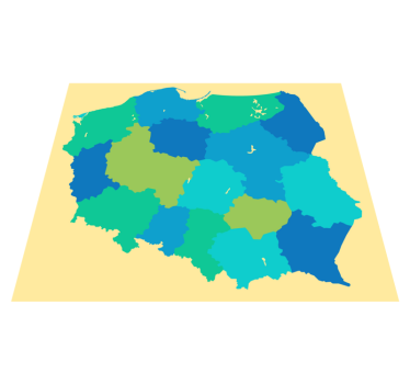 Dywan winylowy Mapa Polski z województwami - TenStickers