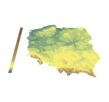 Dywan winylowy Hipsometryczna mapa Polski - TenStickers