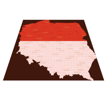 Mapa polski cegła - TenStickers