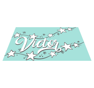 Dywan winylowy z imieniem konfigurowalny gwiezdny pył - TenStickers