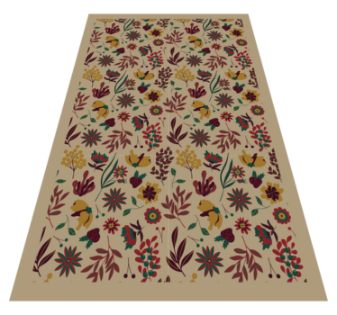 Beżowy dywan kwiatowy - TenStickers