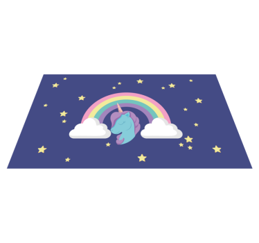 Dywan winylowy dla dziecka grafika tęczy jednorożca - TenStickers