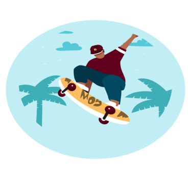 Dywan winylowy dla nastolatków ilustracja na deskorolce - TenStickers