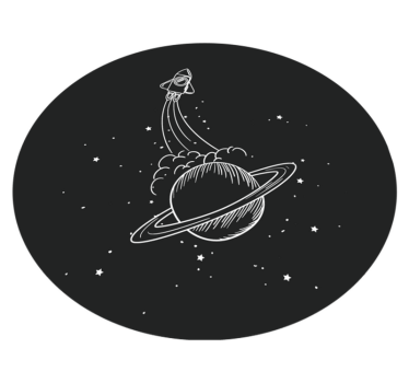Dywan winylowy w gwiazdki rakieta na orbicie - TenStickers