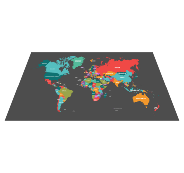 Karta szkolna - dywan winylowy z mapą planisphere - TenStickers