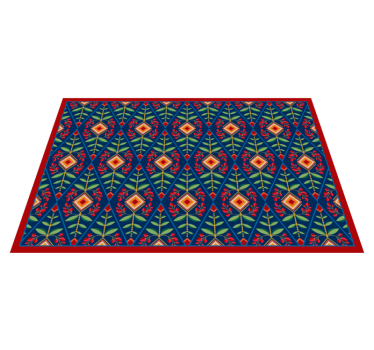 Dywan winylowy wzór geometryczny motyw botaniczny - TenStickers