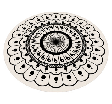 Okrągły dywan do sypialni w stylu boho mandali - TenStickers