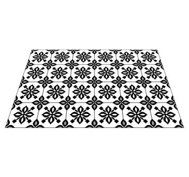 Czarno-biała mata do płytek mandali - TenStickers
