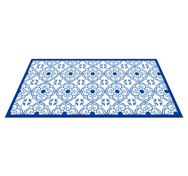 Dywan winylowy mandala w kolorze niebieskim - TenStickers