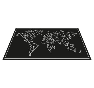 Dywanik winylowy mapa czarno-biały origami - TenStickers