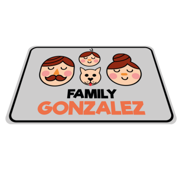 Dywan winylowy z imieniem niestandardowy portret rodzinny - TenStickers
