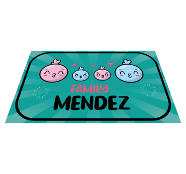 Dywan winylowy do przedpokoju z imieniem rodziny - TenStickers