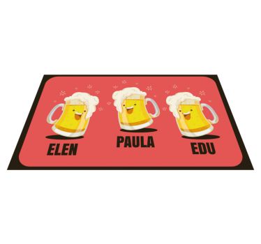 Dywan winylowy do przedpokoju kufle do piwa na zamówienie - TenStickers