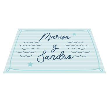 Dywan winylowy do salonu imiona par morskich - TenStickers