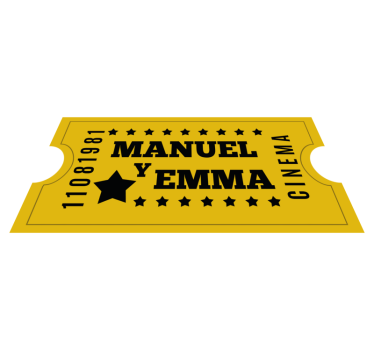 Dywan winylowy z imieniem bilet do kina dla par - TenStickers