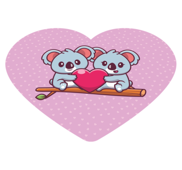 Dywan winylowy dla dziecka urocze koale w objęciach - TenStickers