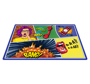Dywan winylowy dla nastolatków reakcje w stylu komiksowym - TenStickers