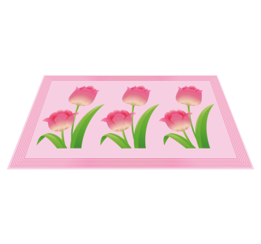 Dywan winylowy w kwiaty i rośliny wystawa różowych tulipanów - TenStickers