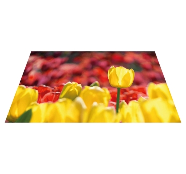 Dywan winylowy w kwiaty i rośliny tulipany w odcieniu żółtym - TenStickers