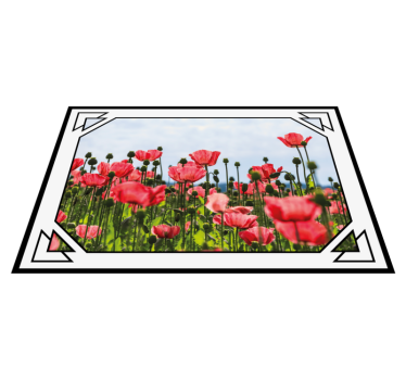 Dywan winylowy w kwiaty i rośliny kolorowe pole maków - TenStickers