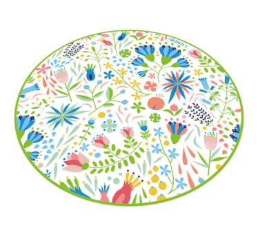 Tradycyjne polskie kwiaty symbole kwiat dywan - TenStickers