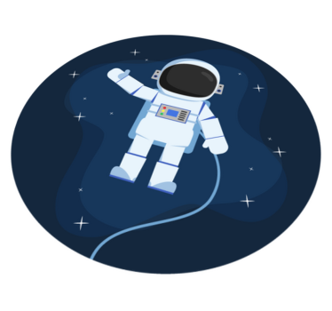 Unoszący się dywan z gwiazdą kreskówki kosmonauty! - TenStickers