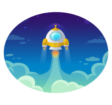 Dywan winylowy w gwiazdki scena startu rakiety - TenStickers
