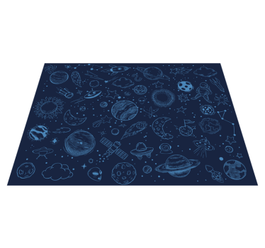 Dywan winylowy w gwiazdki niebieska kosmiczna przygoda - TenStickers