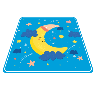 Dywan winylowy w gwiazdki uśmiechnięty księżyc - TenStickers