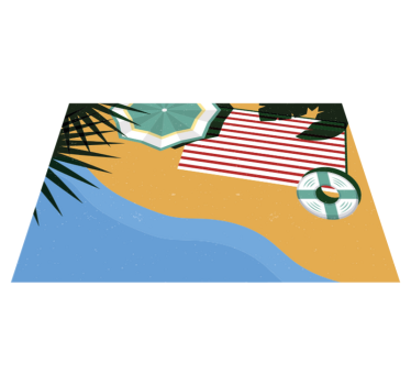 Dywan winylowy natura scena pikniku na plaży - TenStickers