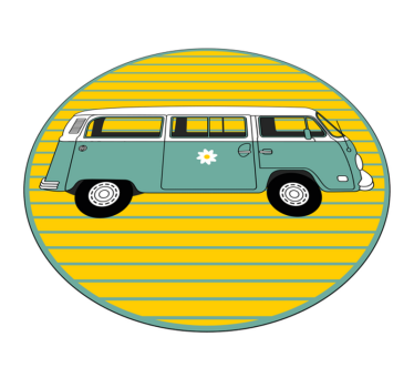 Dywan winylowy w gwiazdki zabytkowy van z stokrotką - TenStickers