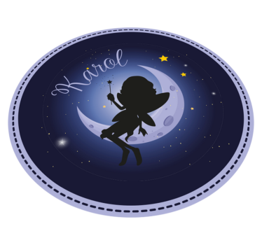 Dziecięcy dywan winylowy wróżka księżycowa z imieniem - TenStickers
