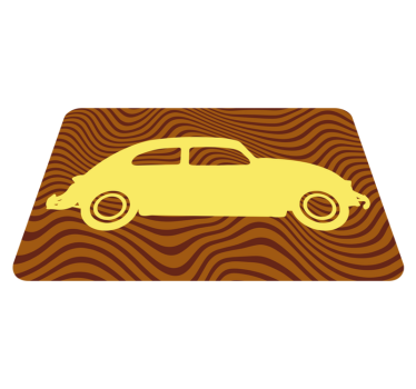 Dywan winylowy ulice sylwetka zabytkowego samochodu - TenStickers