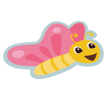 Zabawny motyl z różowymi skrzydłami mata zwierzęca - TenStickers