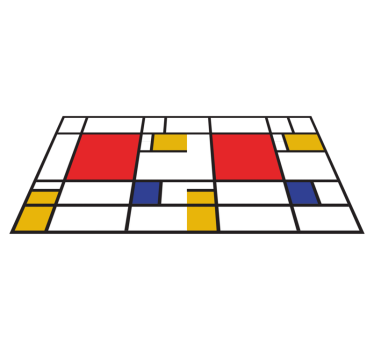 Geometryczne dywany mondrian art - TenStickers
