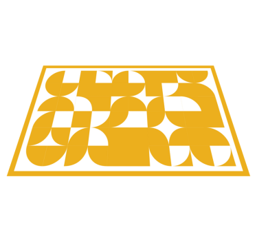 żółte kółko geometryczne dywany z wzorem artystycznym - TenStickers