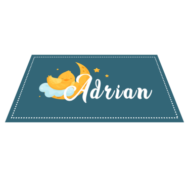 Dziecięcy dywan winylowy śpiąca kaczka z imieniem - TenStickers