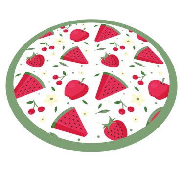 Dywan winylowy do kuchni wzór kwiatowy z owocami - TenStickers