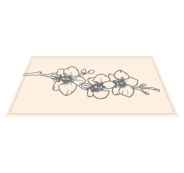 Storczyki natura grafik kwiat dywan - TenStickers