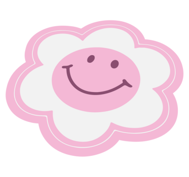 Dywan winylowy dla nastolatków emblemat kwiatowy uśmiechu - TenStickers