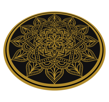 Dywan winylowy do jadalni mandala ze złotym słońcem - TenStickers
