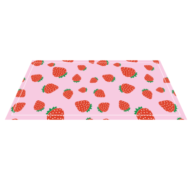 Wzór truskawki na różowym tle dywan winylowy - TenStickers