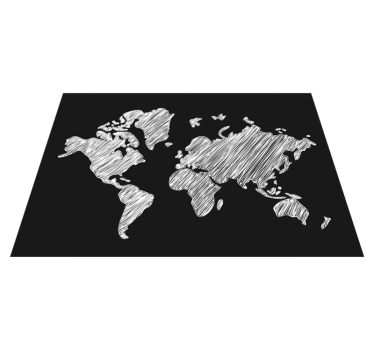 Dywan winylowy mapa świata projekt szarej tablicy - TenStickers